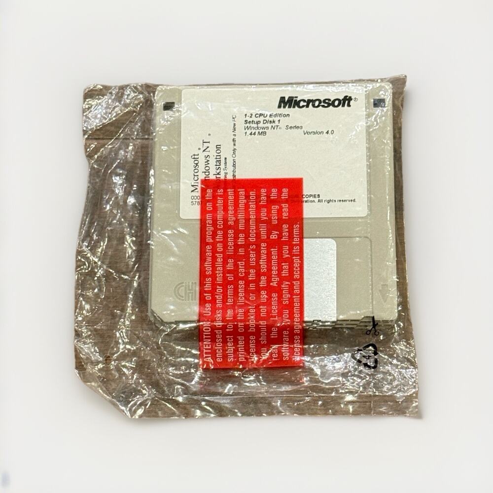 Vinrage 90s Microsoft Windows NT Workstation 4.0 Setup Disk 1-3 NEW Sealed